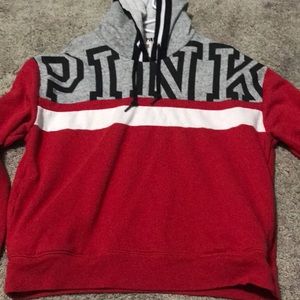 Red and grey sweatshirt